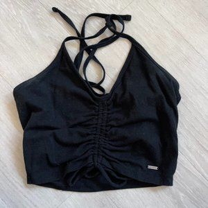 Hollister Must-Have Collection Black Halter Tie Top Size Medium